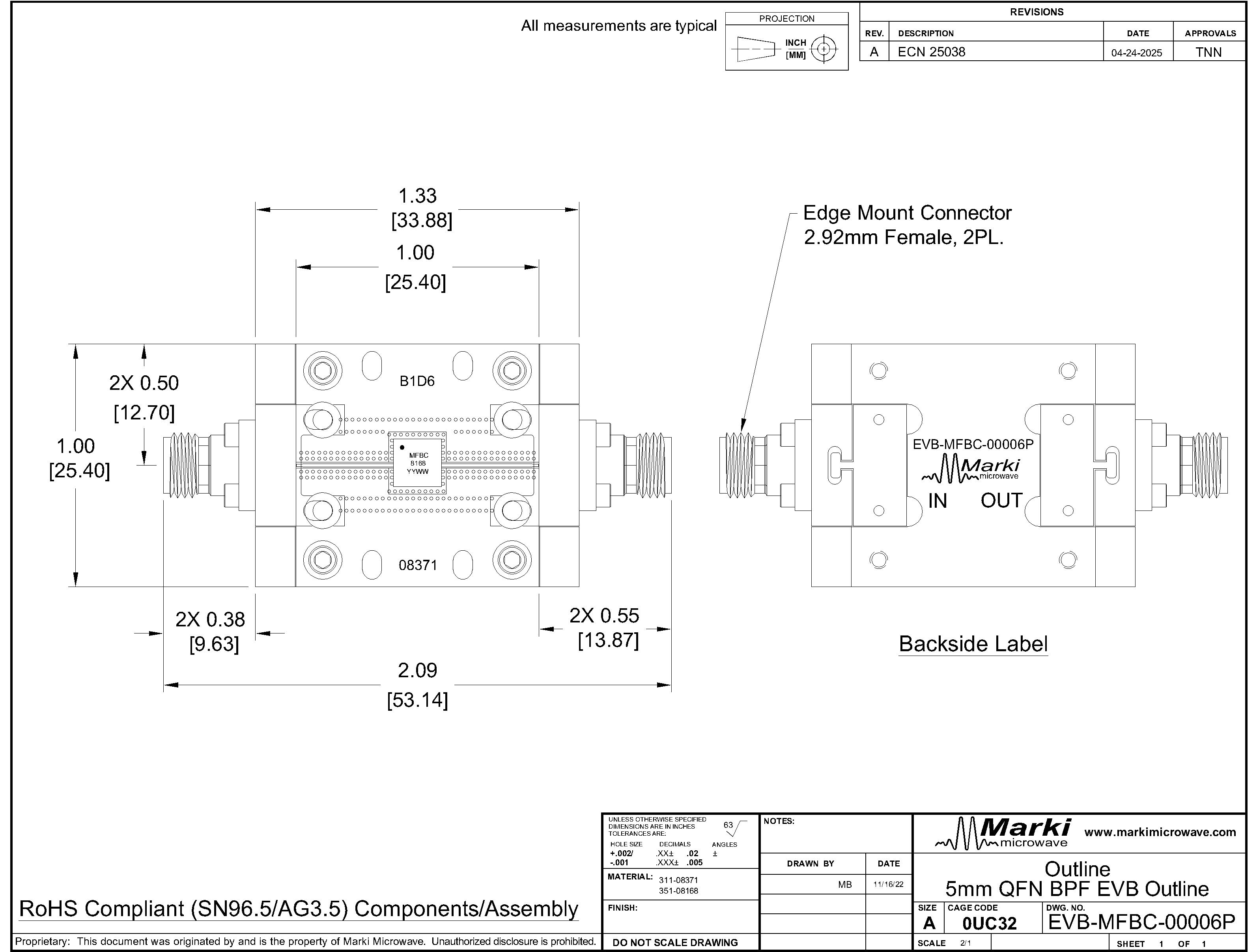 MFBC-00006PSM_Passive GaAs MMIC 23.60-32.20 GHz Bandpass Filter